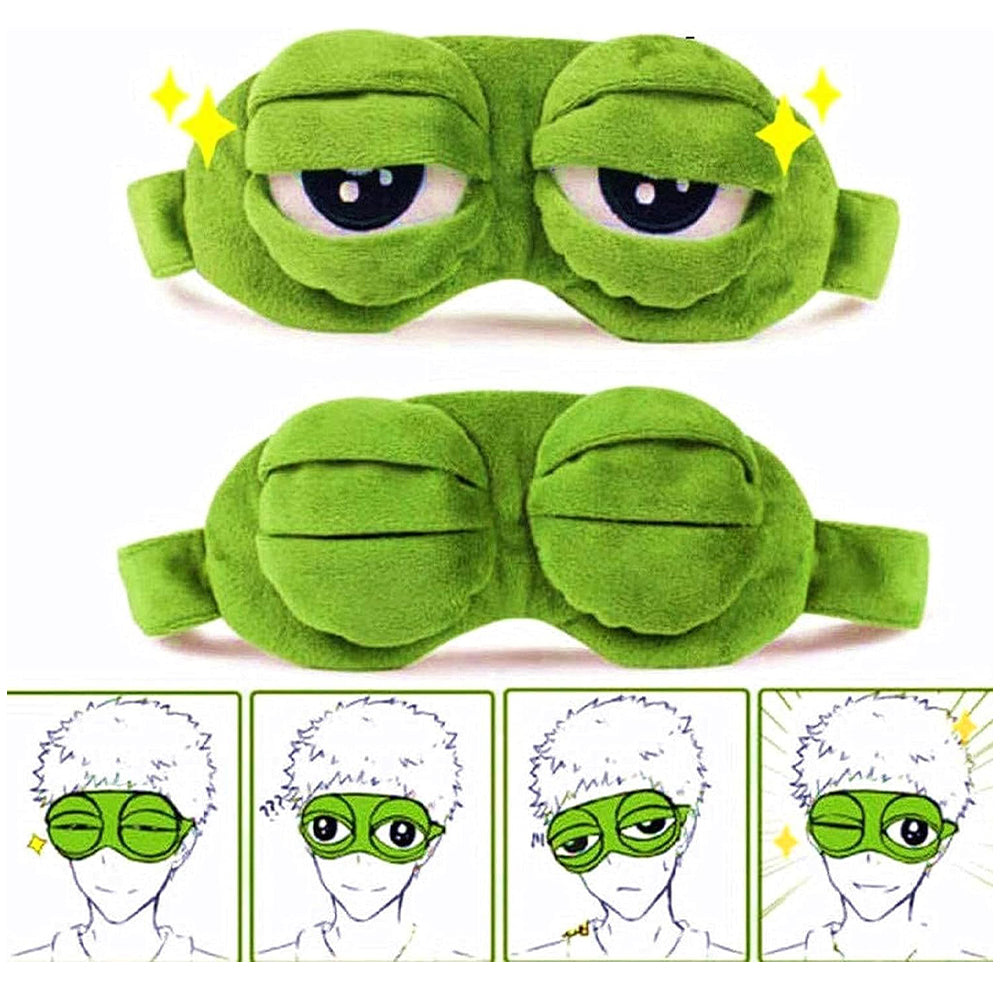 Cute Contoured Blackout Frog 3D Sleep Eye Mask for Sleeping