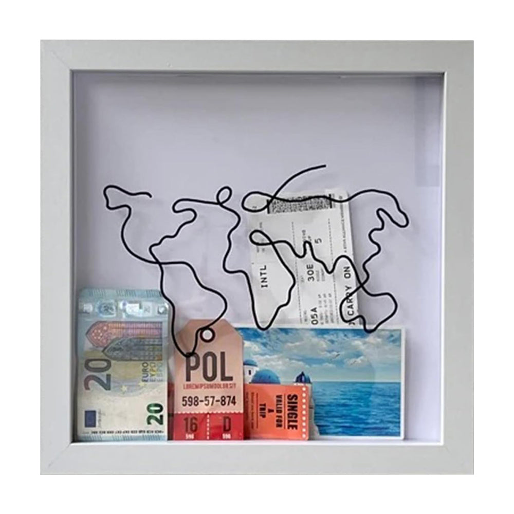 Adventure Archive Box Wood Frame Travel Tickets Keepsakes Storage Frame