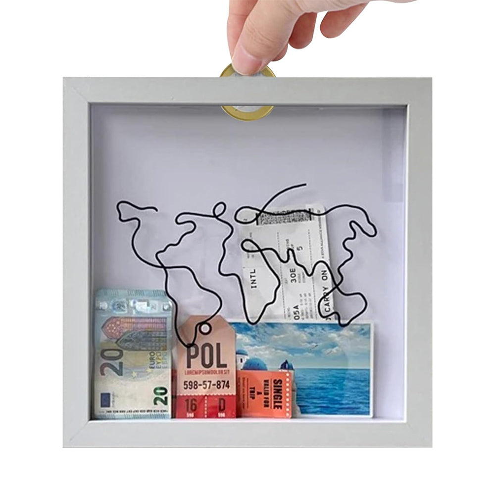 Adventure Archive Box Wood Frame Travel Tickets Keepsakes Storage Frame