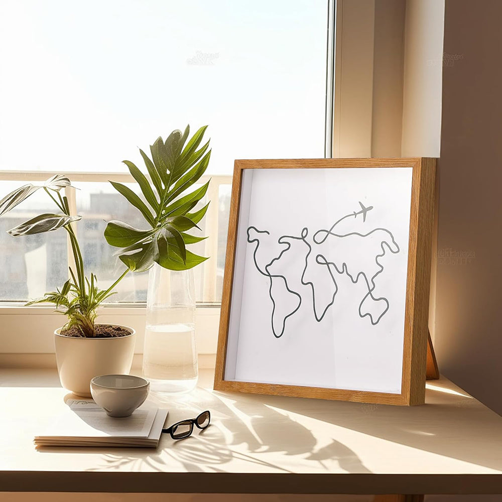 Adventure Archive Box Wood Frame Travel Tickets Keepsakes Storage Frame