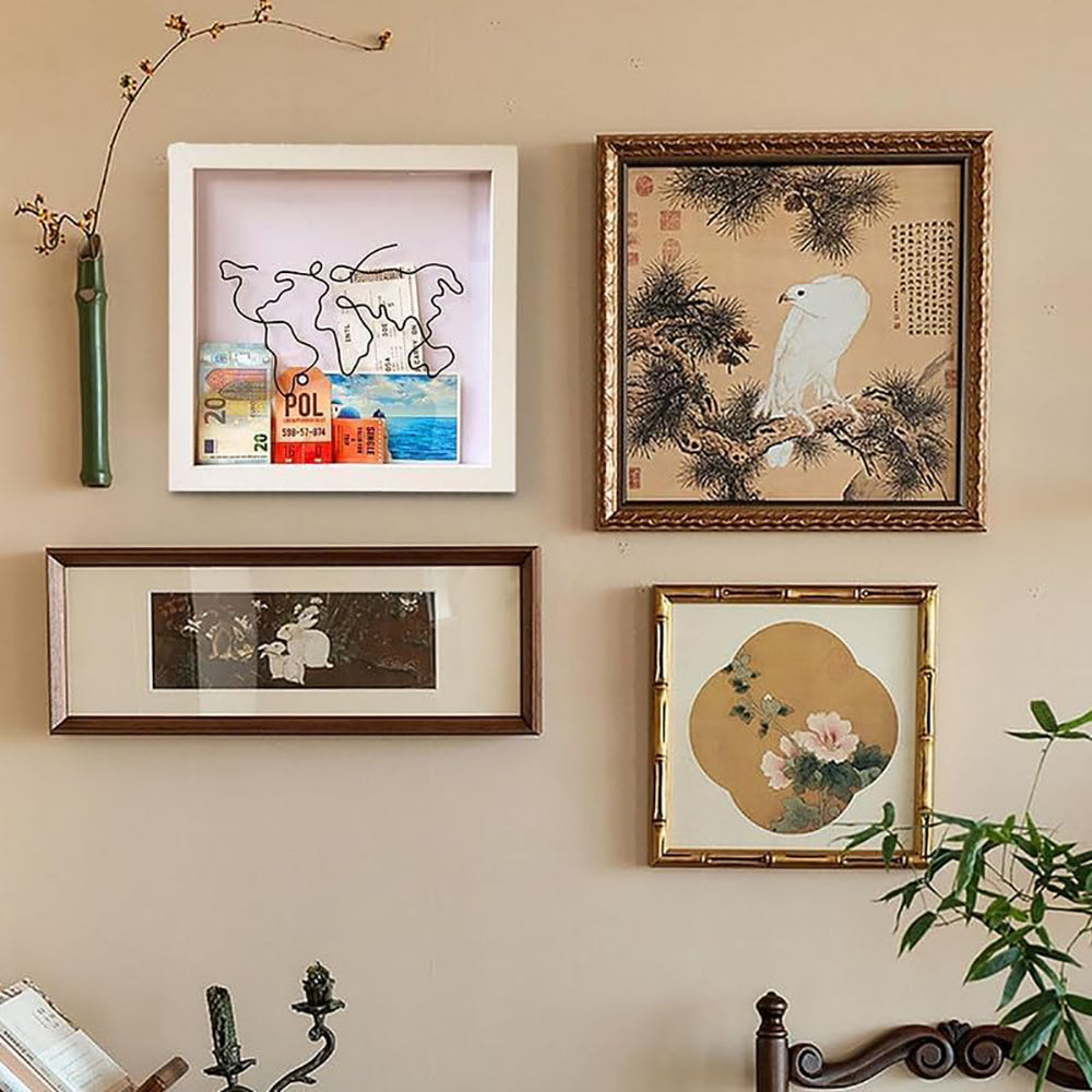 Adventure Archive Box Wood Frame Travel Tickets Keepsakes Storage Frame