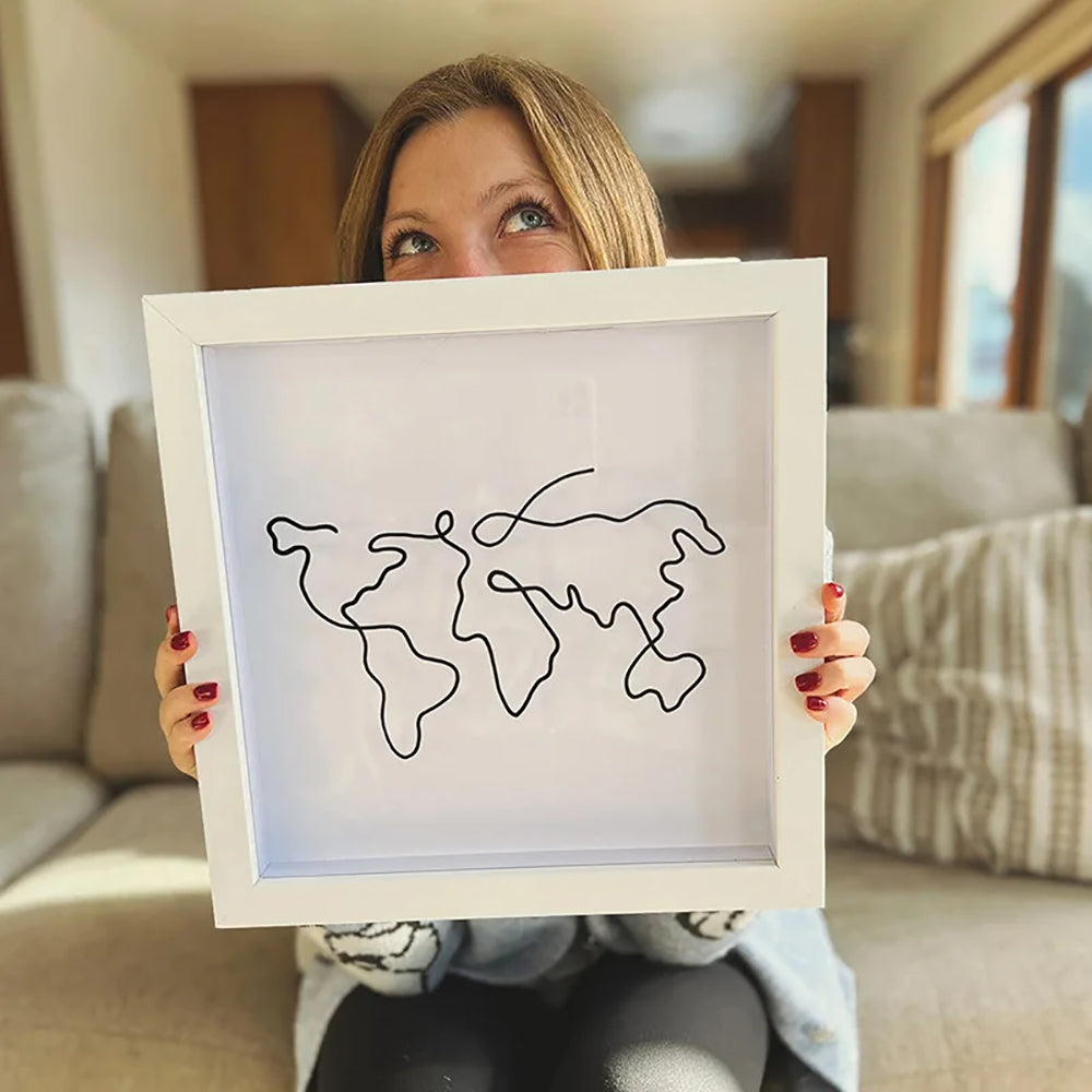 Adventure Archive Box Wood Frame Travel Tickets Keepsakes Storage Frame