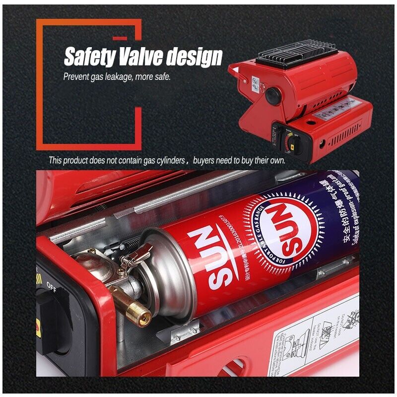 Portable 2-in-1 Camping Space Heater with Handle for Camping and Fishing