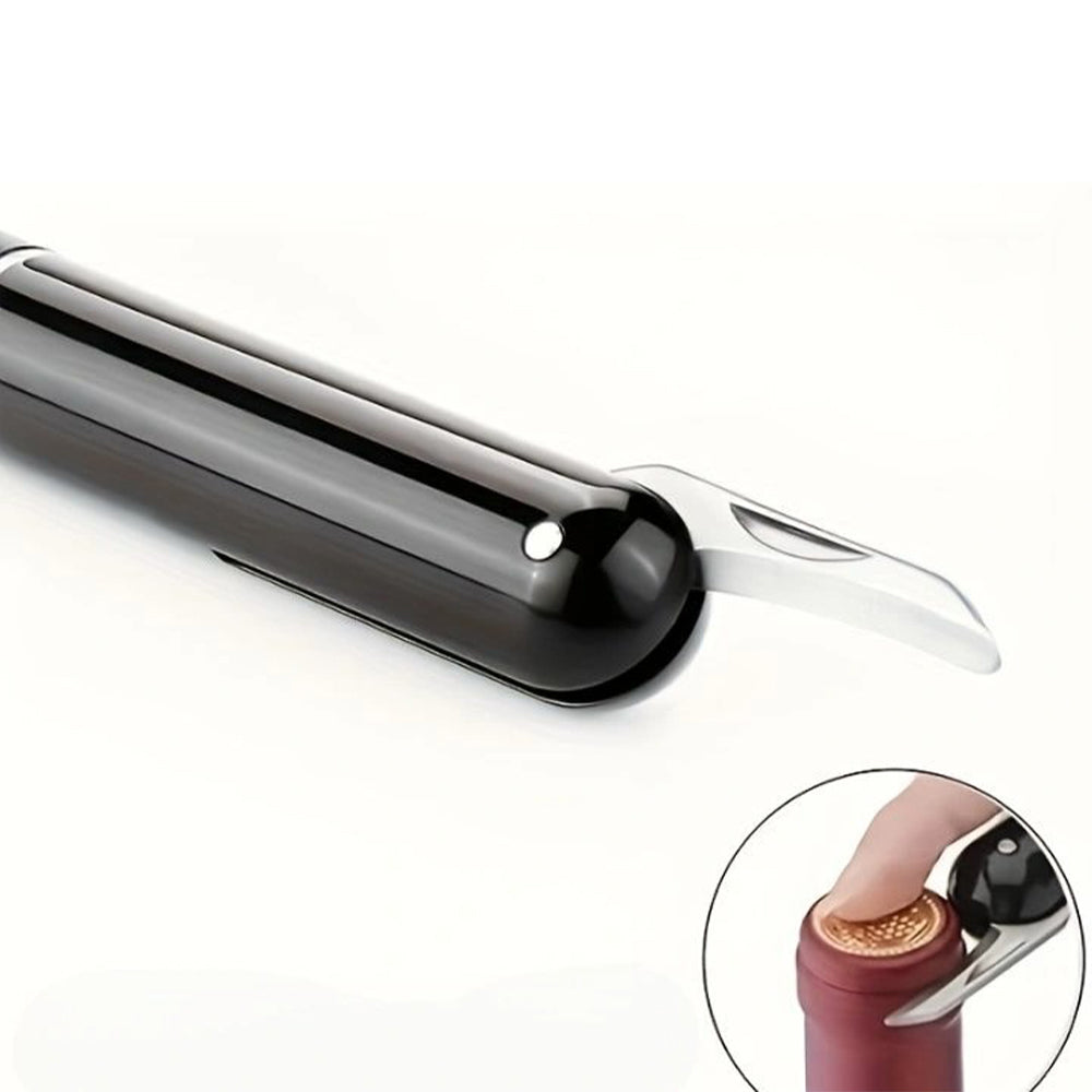Portable Stainless Steel Wine Bottle Opener With Foil Cutter