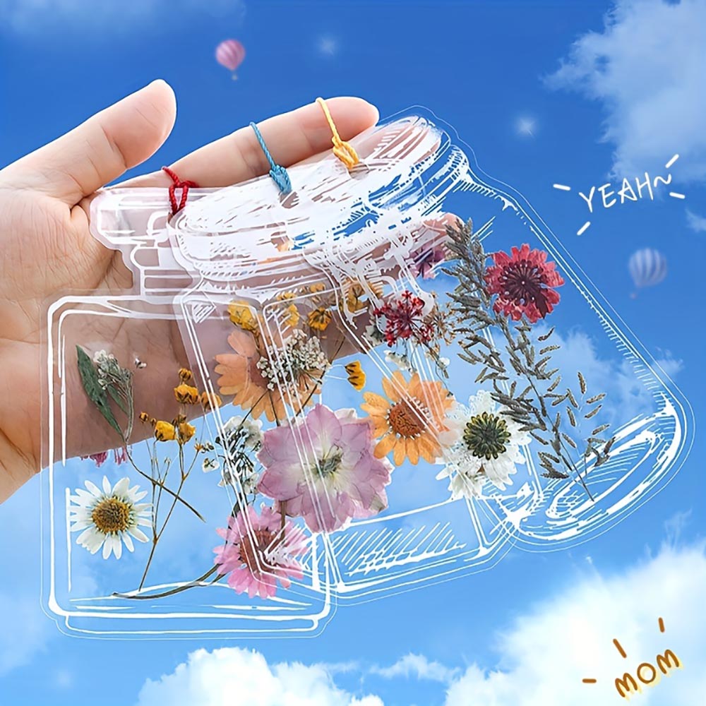 20pcs Handmade Transparent Dried Flower Bookmark