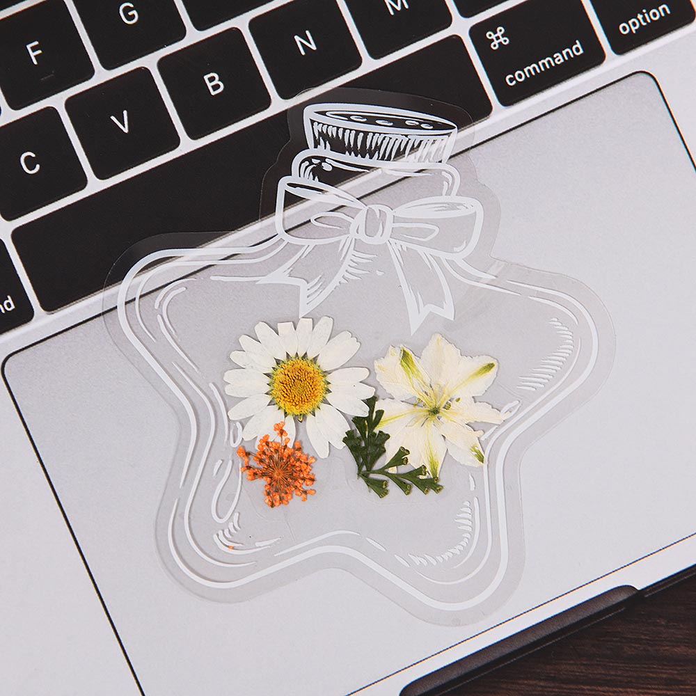 20pcs Handmade Transparent Dried Flower Bookmark