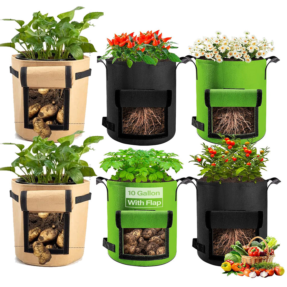 10 Gallon Potato Grow Container with Side Window - Available in 2 Quantity and 3 Colors