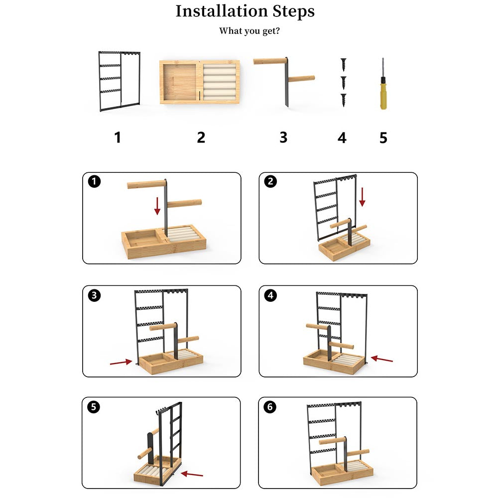 Desktop Jewelry Organizer Jewelry Stand With Ring And Bracelet Holder