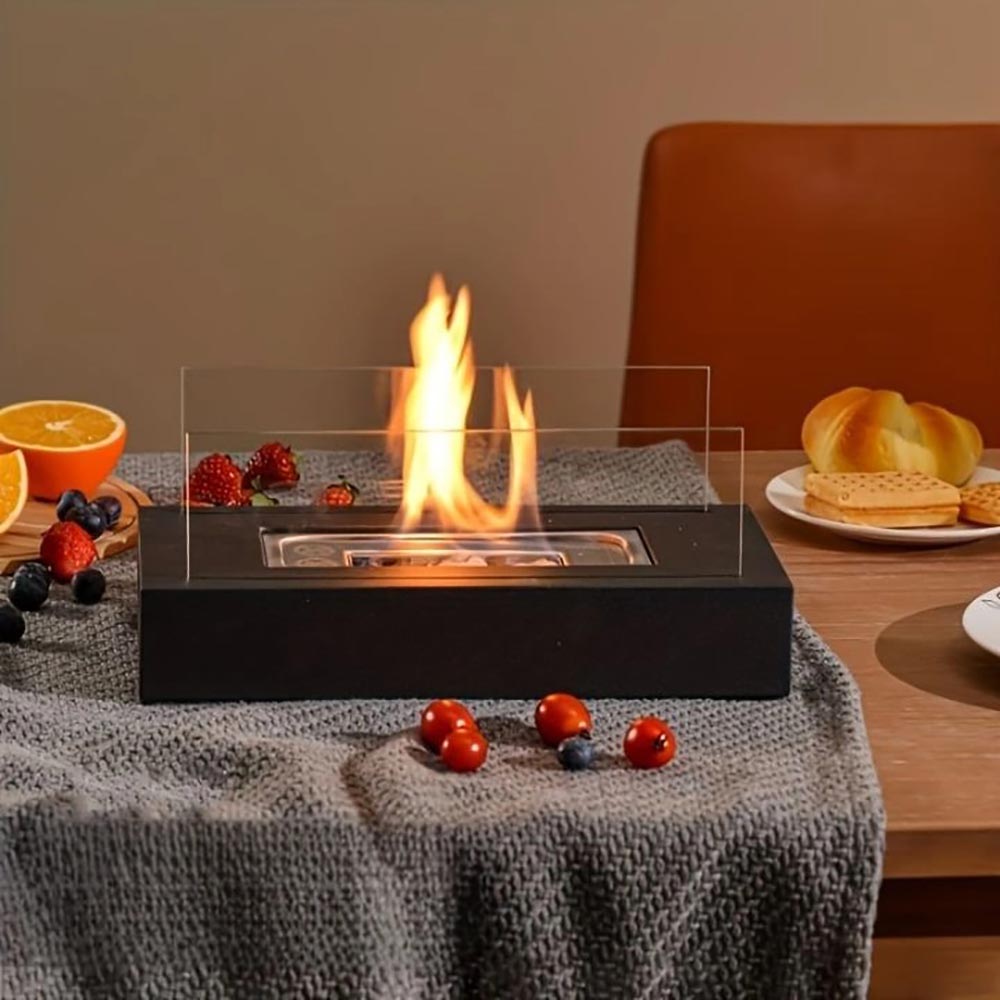 Indoor Outdoor Tabletop Rectangular Alcohol Fireplace