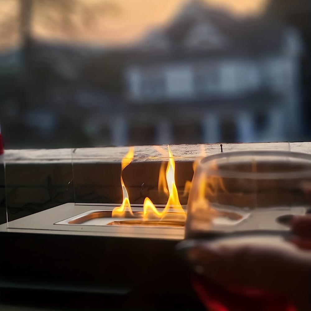 Indoor Outdoor Tabletop Rectangular Alcohol Fireplace