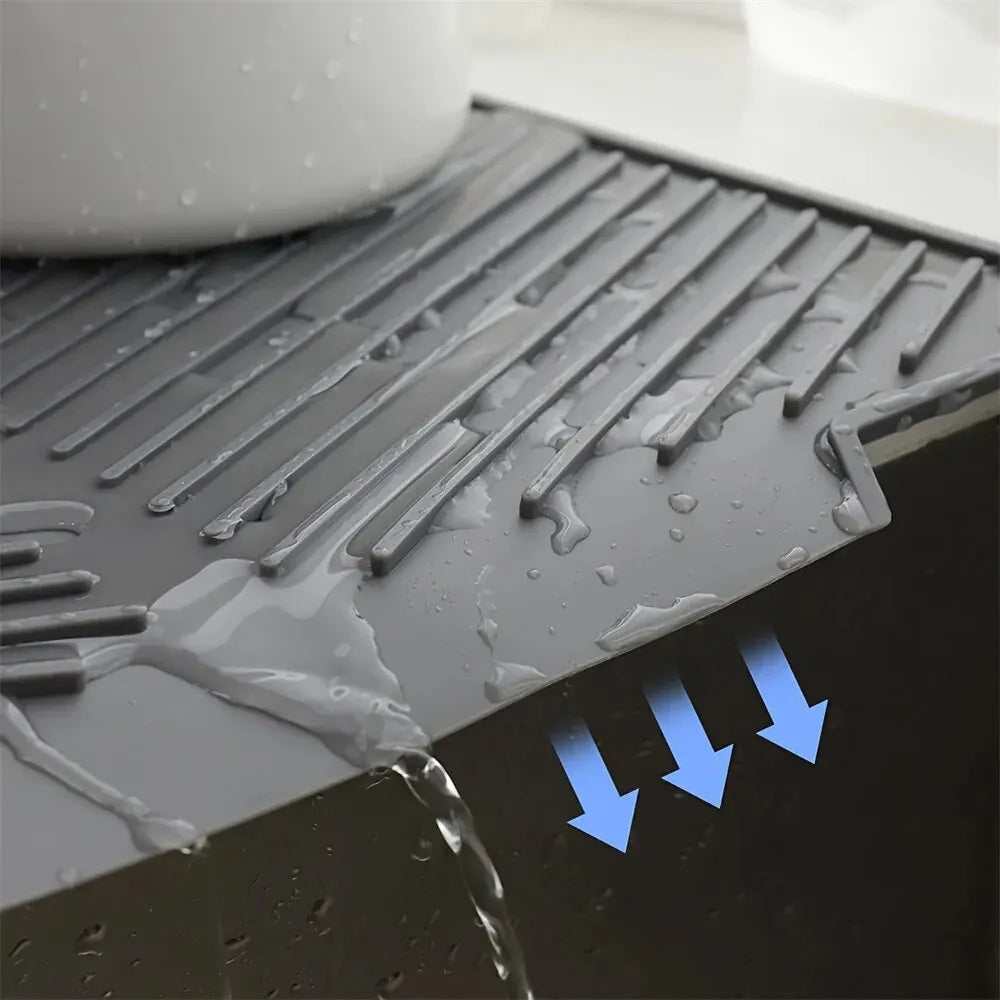 Silicon Dish Drying Mat with Drain Lip in 3 Sizes