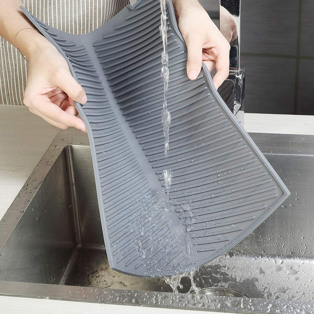 Silicon Dish Drying Mat with Drain Lip in 3 Sizes
