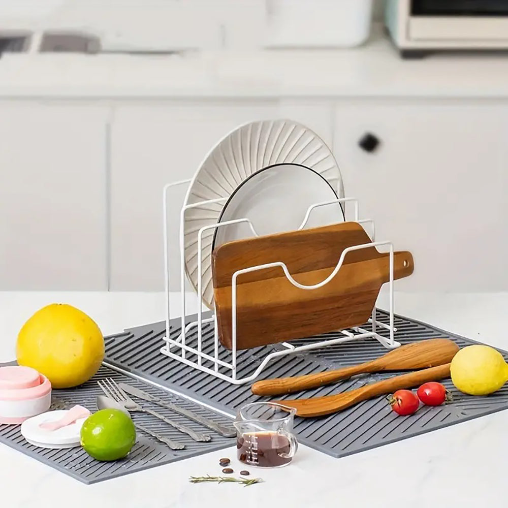 Silicon Dish Drying Mat with Drain Lip in 3 Sizes
