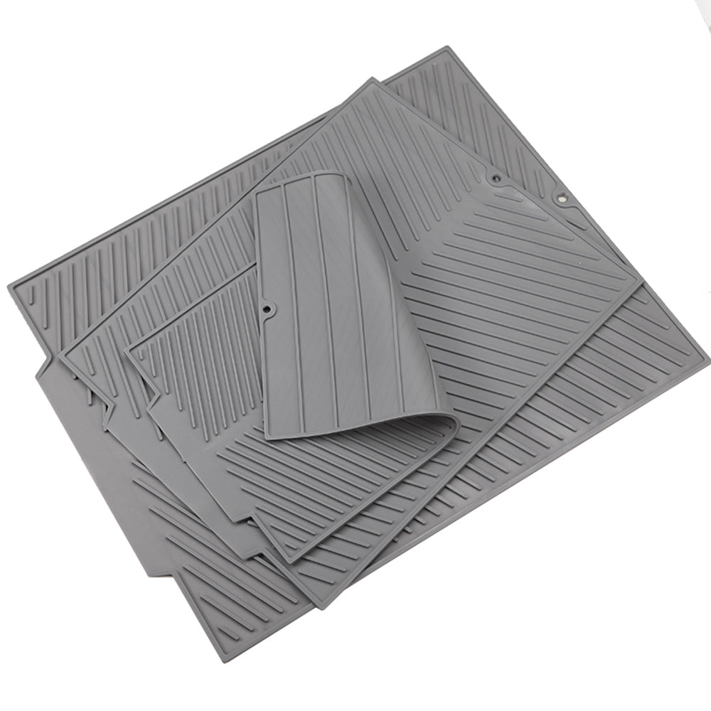 Silicon Dish Drying Mat with Drain Lip in 3 Sizes
