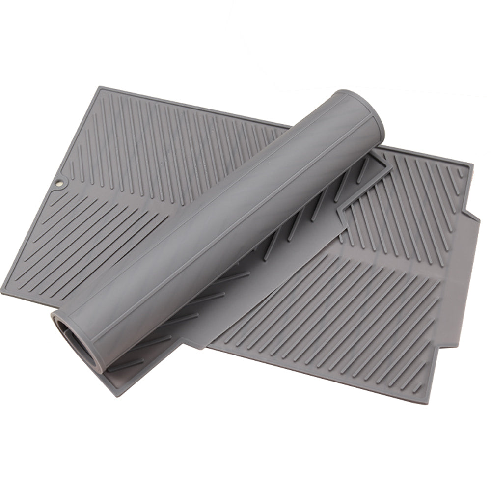 Silicon Dish Drying Mat with Drain Lip in 3 Sizes