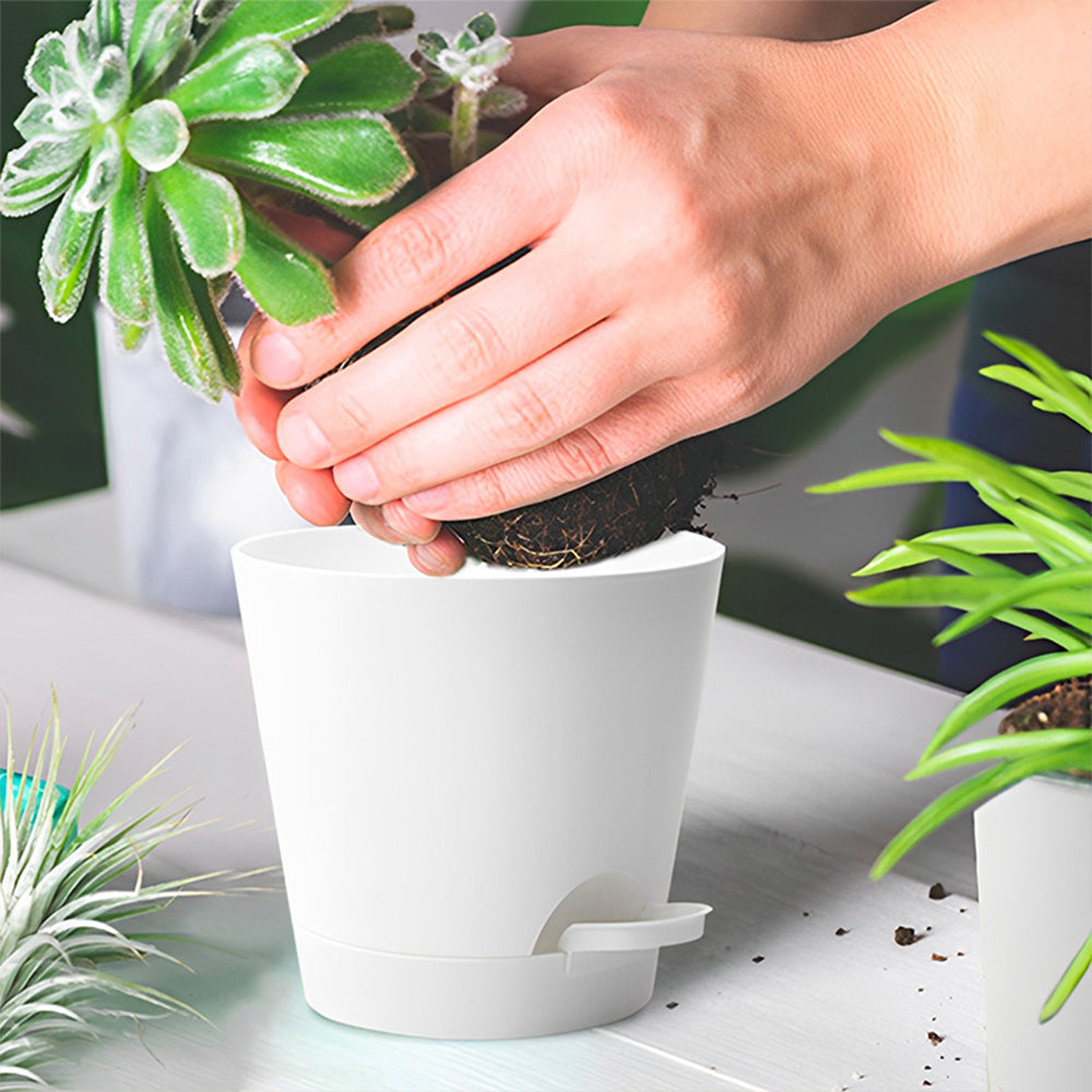 GREENHAVEN Self Watering Planters with Drainage Hole - Set of 5