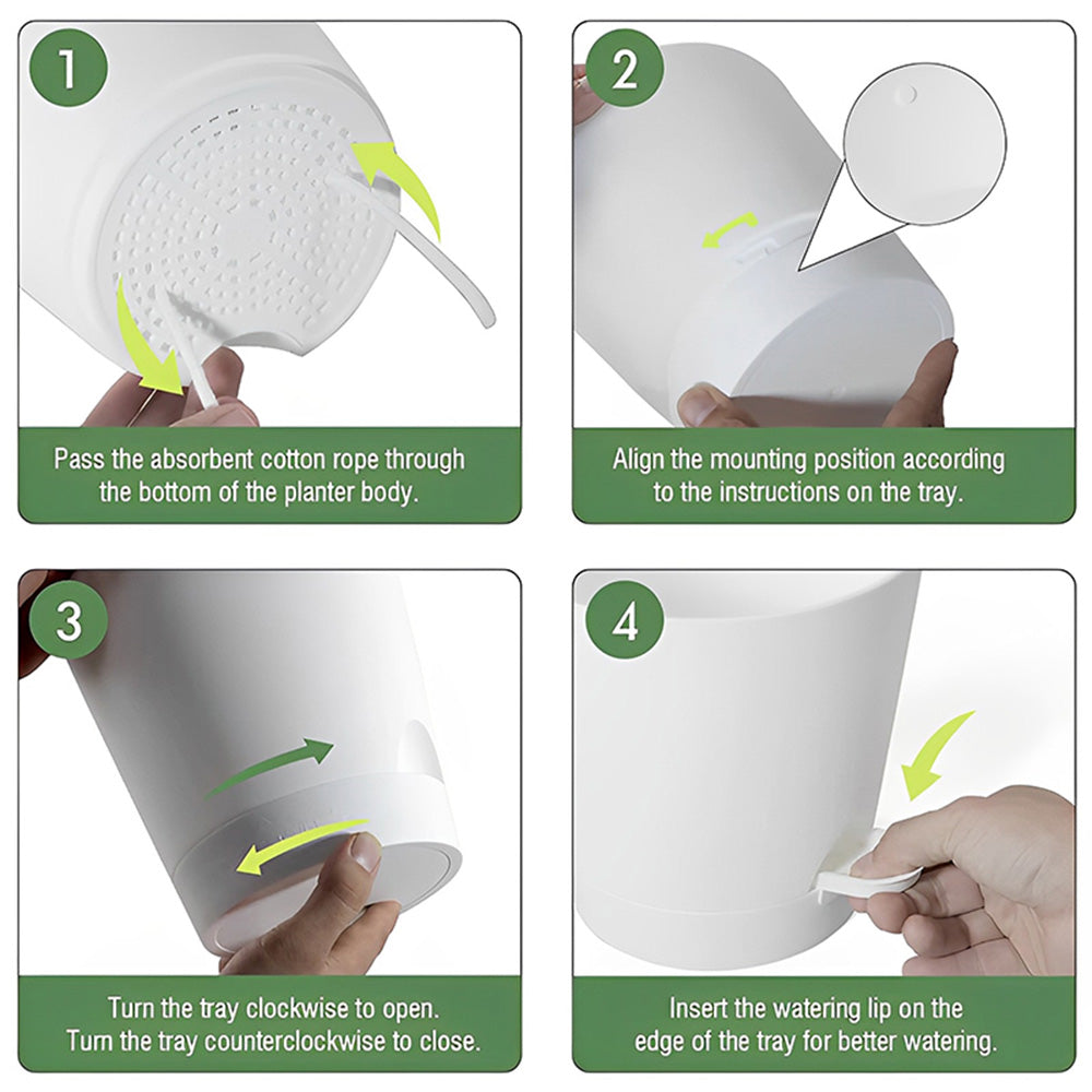 GREENHAVEN Self Watering Planters with Drainage Hole - Set of 5