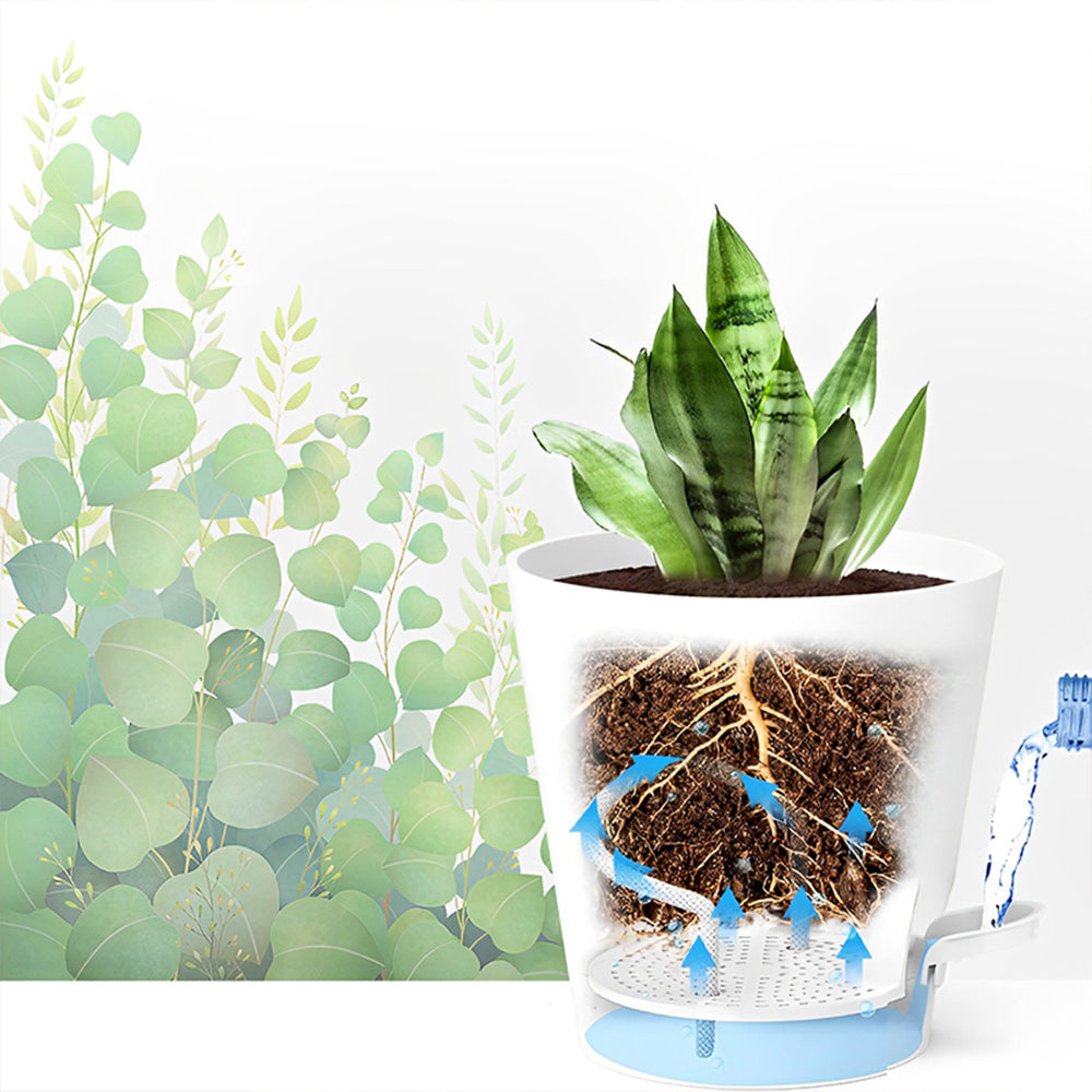 GREENHAVEN Self Watering Planters with Drainage Hole - Set of 5