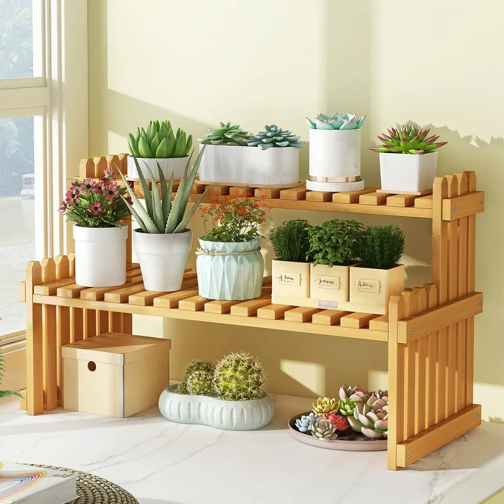 Plant-Inspired Multi-Level Storage Rack for Indoor or Balcony Areas