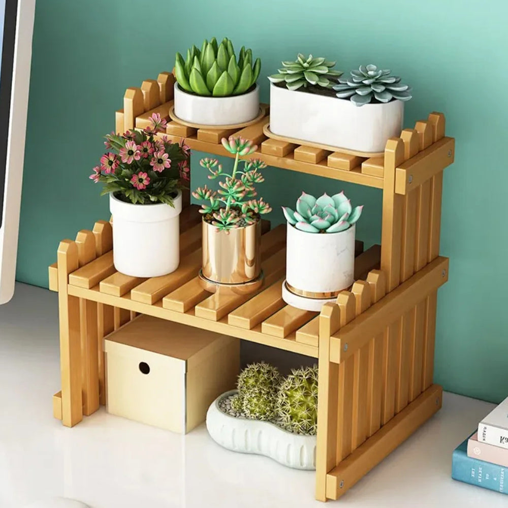 Plant-Inspired Multi-Level Storage Rack for Indoor or Balcony Areas