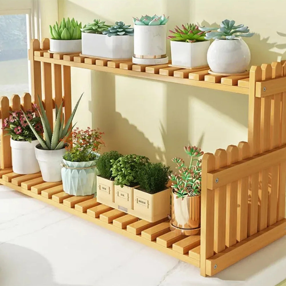 Plant-Inspired Multi-Level Storage Rack for Indoor or Balcony Areas