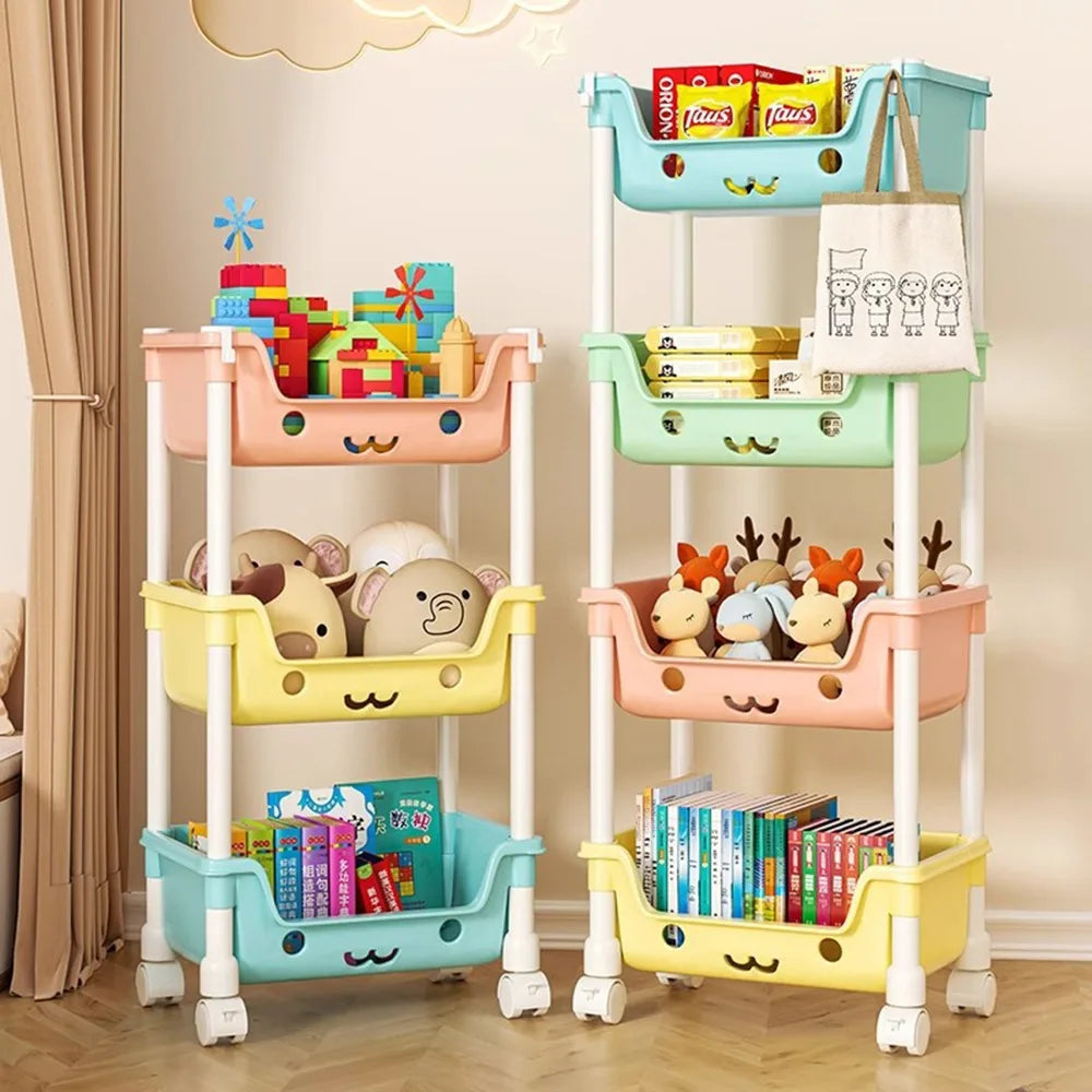 Storage Trolley Toy Rack Bookshelf Organizer Closet Snack