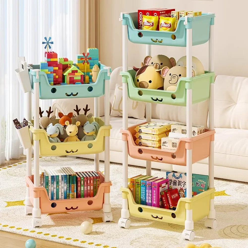 Storage Trolley Toy Rack Bookshelf Organizer Closet Snack