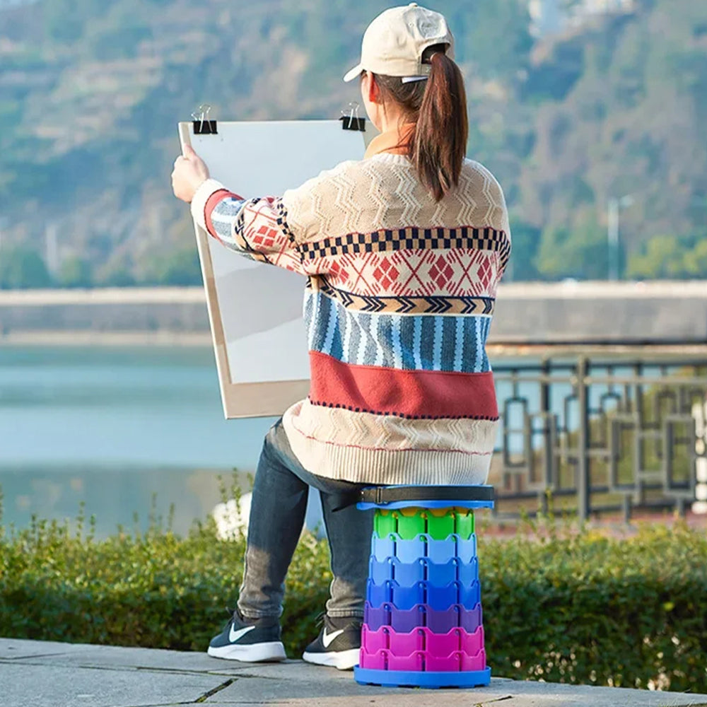Portable Folding Telescopic Stool for Camping Fishing and Hiking