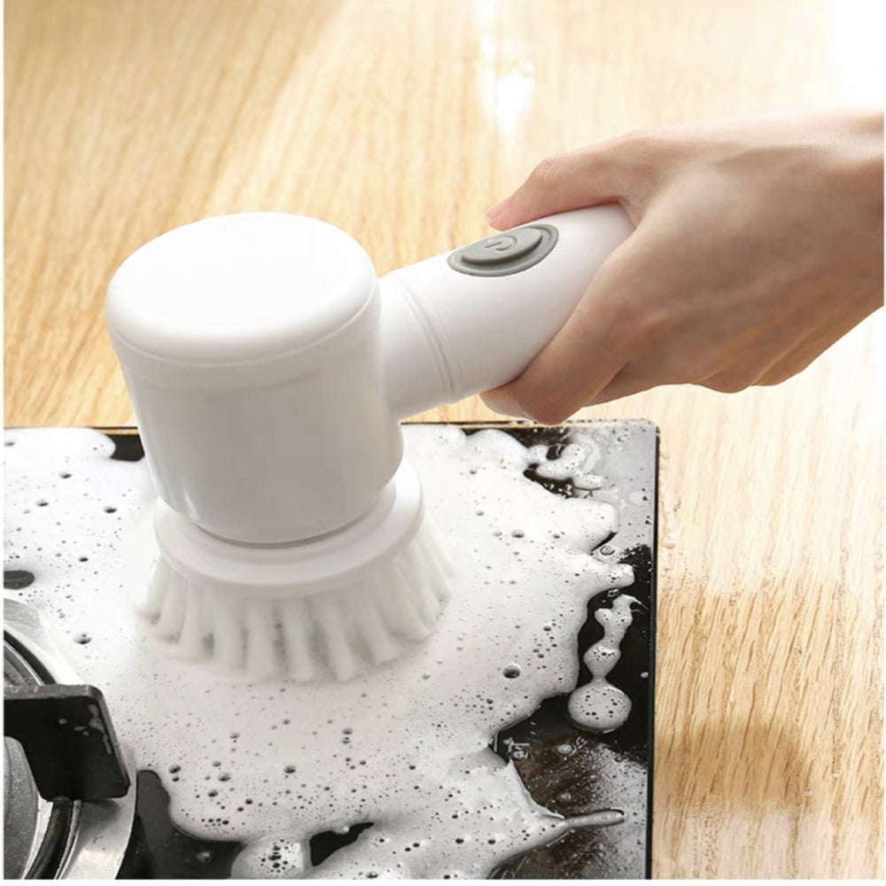 Electric Spin Scrubber With 5 Replaceable Brush Head Power
