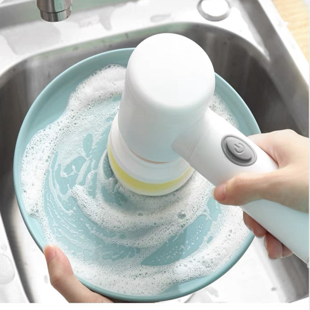 Electric Spin Scrubber With 5 Replaceable Brush Head Power