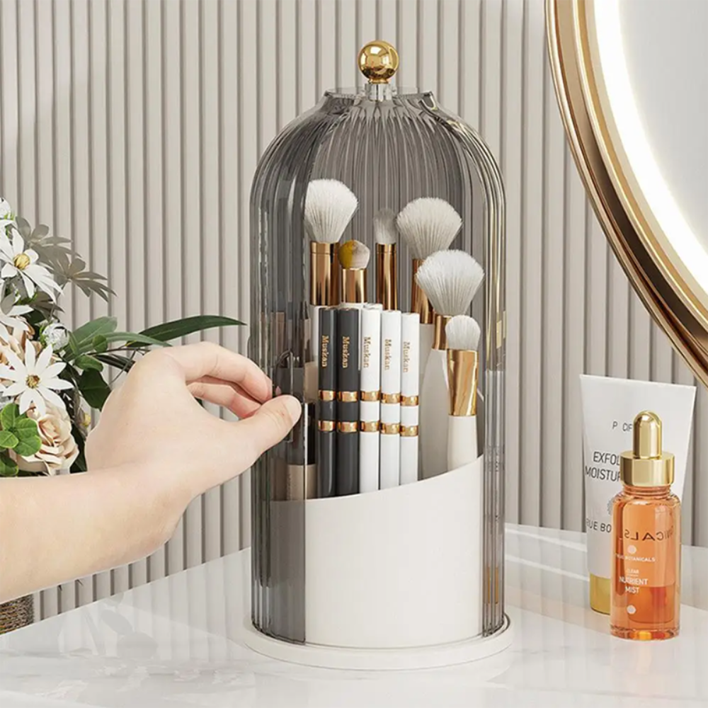 360° Rotating Makeup Organizer with Lid