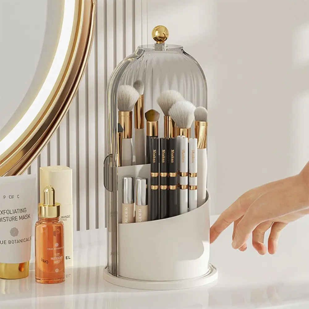 360° Rotating Makeup Organizer with Lid