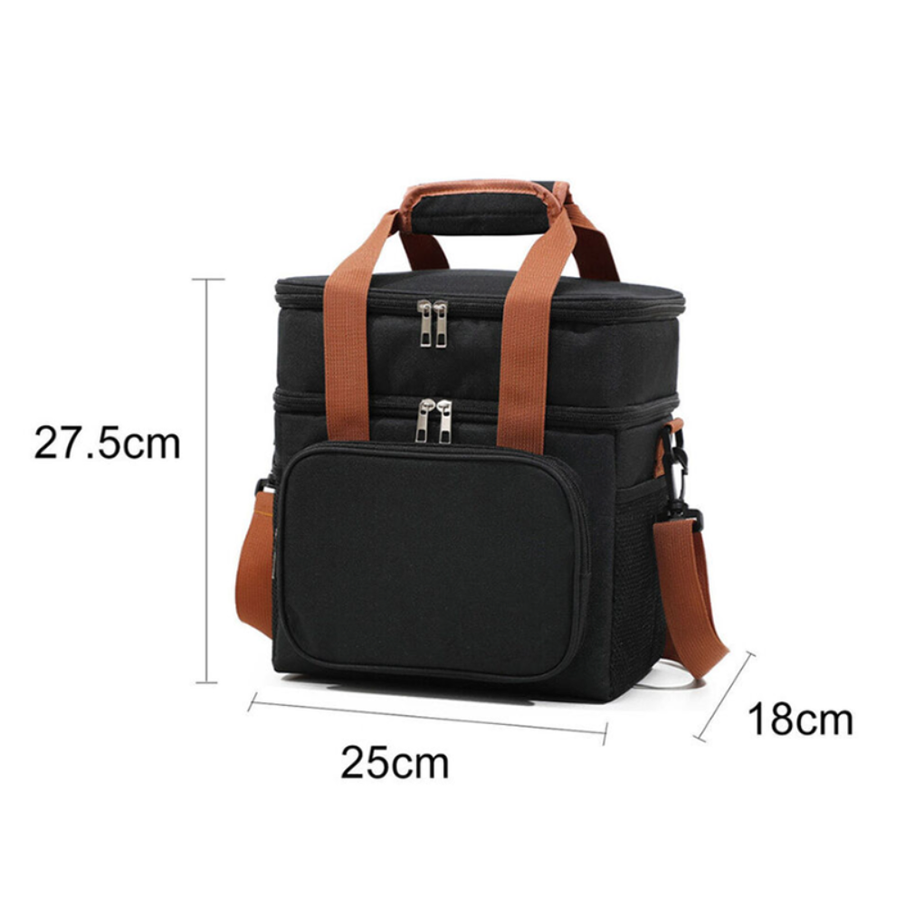 Large Capacity Double Layer Crosbody Lunch Bags