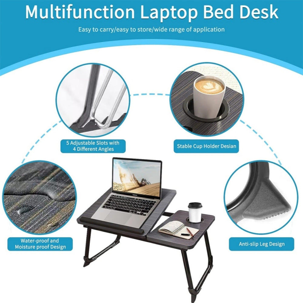 COMFEYA Adjustable Laptop Desk for Bed or Couch - Ergonomic Lap Desk with Cup Holder
