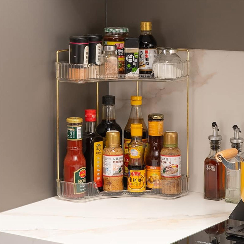 STORFEX 2-Tier Corner Bathroom Counter Organizer