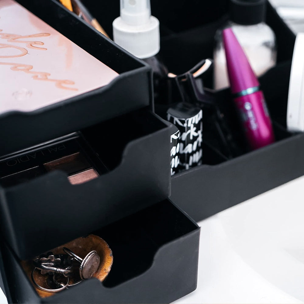 STORFEX Uncluttered Designs Large Black Vanity Organizer