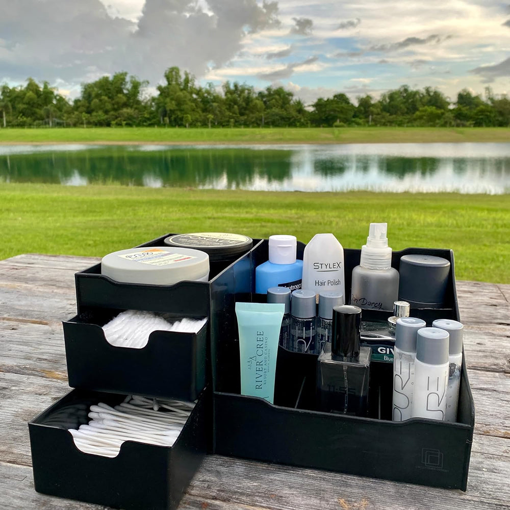 STORFEX Uncluttered Designs Large Black Vanity Organizer