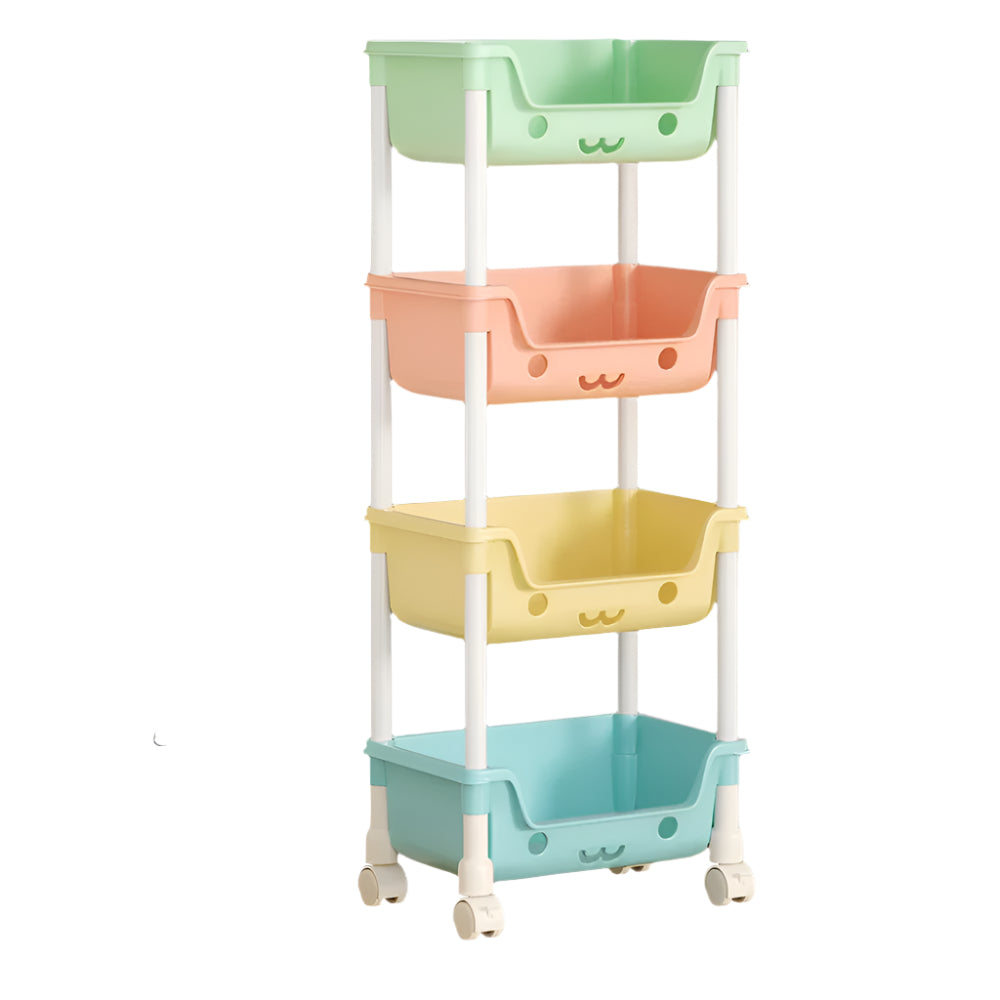 Storage Trolley Toy Rack Bookshelf Organizer Closet Snack