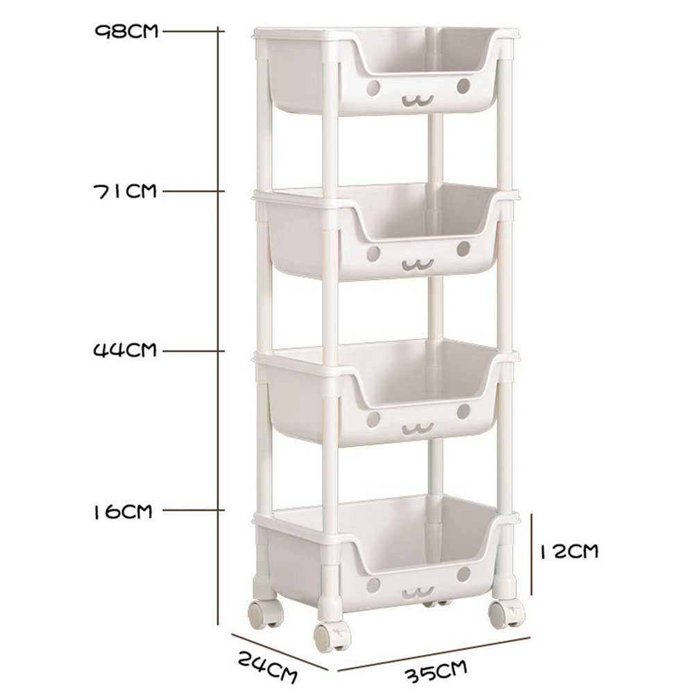 Storage Trolley Toy Rack Bookshelf Organizer Closet Snack