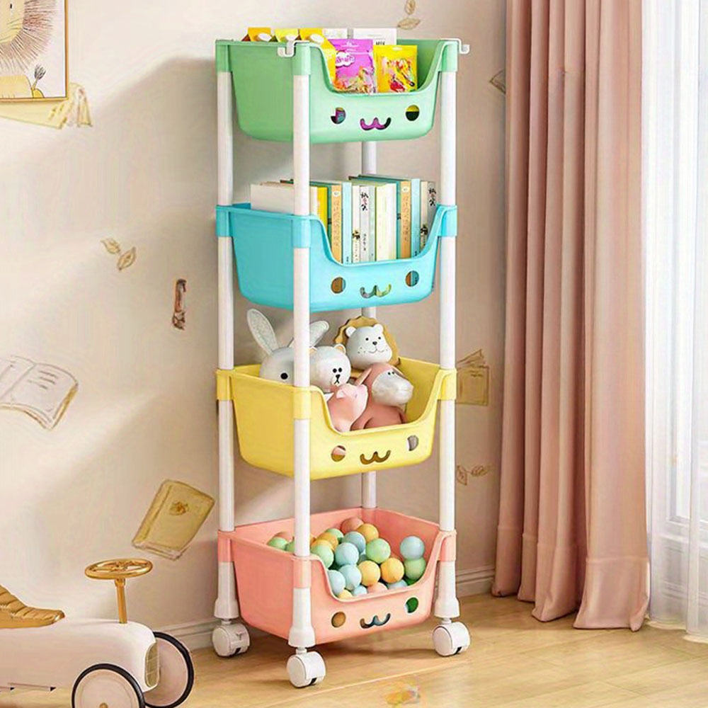 Storage Trolley Toy Rack Bookshelf Organizer Closet Snack