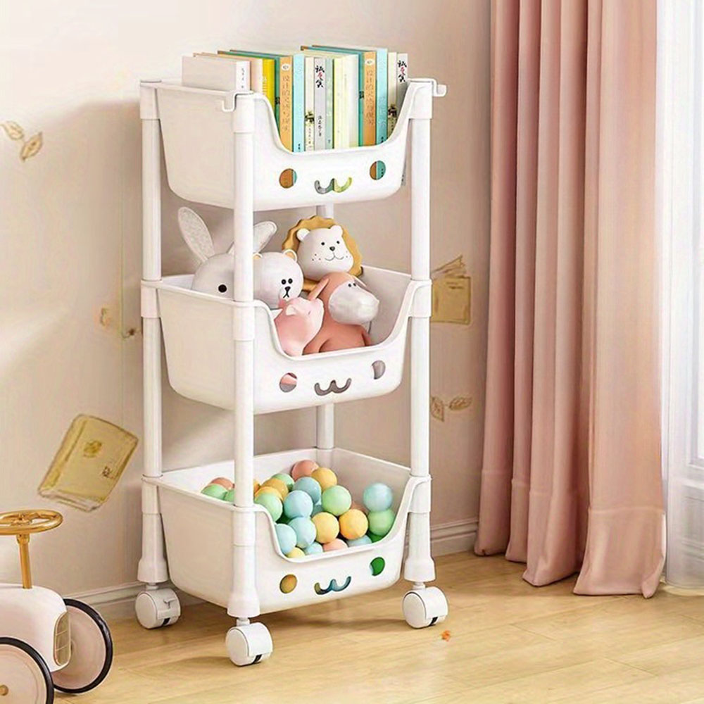 Storage Trolley Toy Rack Bookshelf Organizer Closet Snack