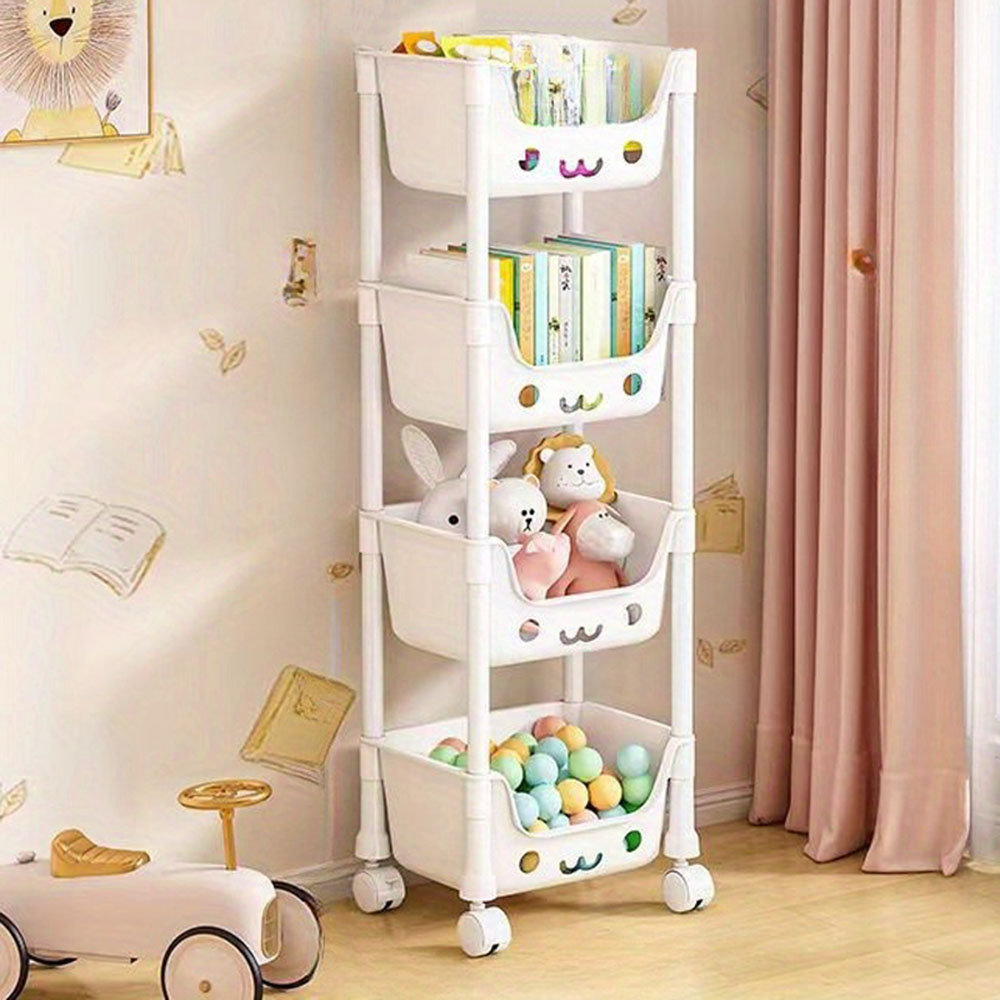 Storage Trolley Toy Rack Bookshelf Organizer Closet Snack