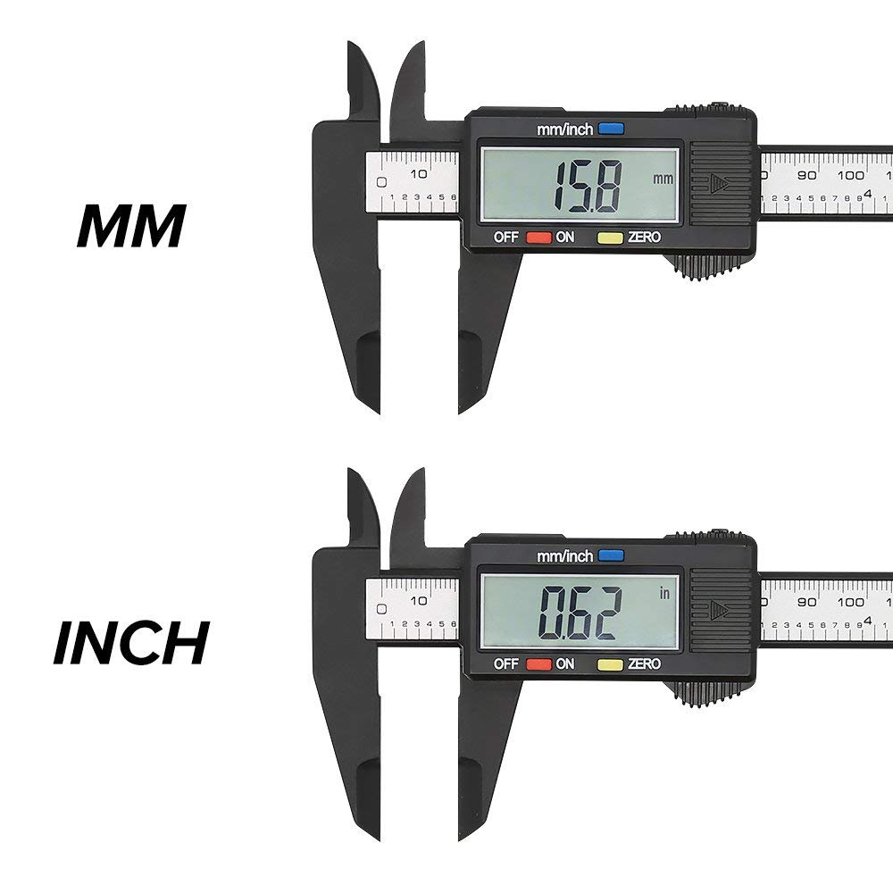 150mm/100mm Carbon Fiber Digital Caliper