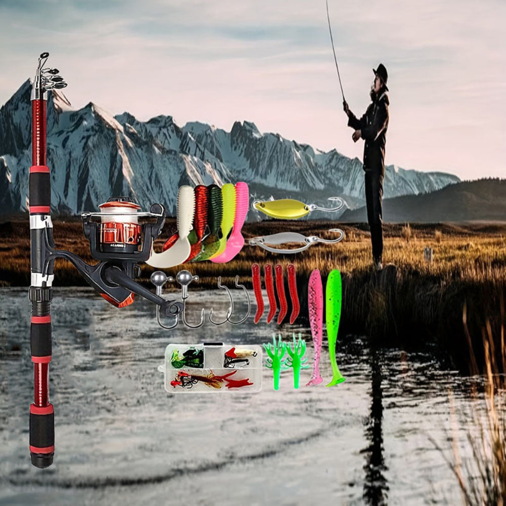Complete Fishing Travel Pole Kit