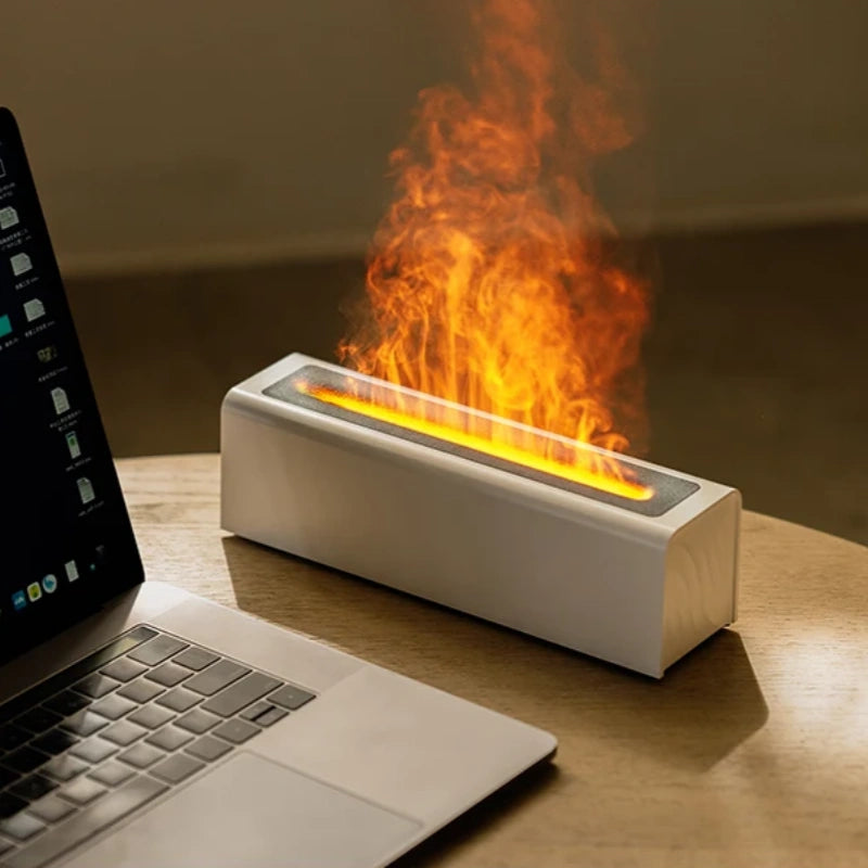 Colorful Simulation Flame Humidification Diffuser - USB Plug
