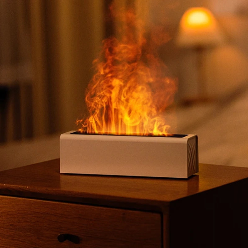 Colorful Simulation Flame Humidification Diffuser - USB Plug