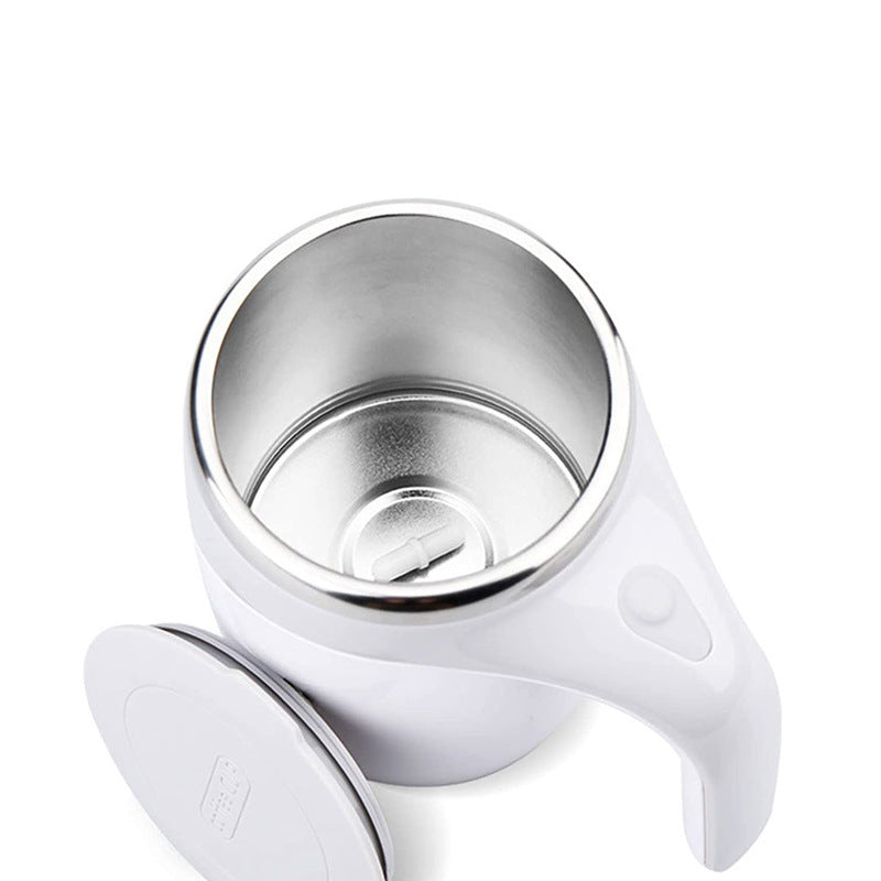 Electric Stainless Steel Rotating Stirring Cup Coffee Mug - Rechargeable