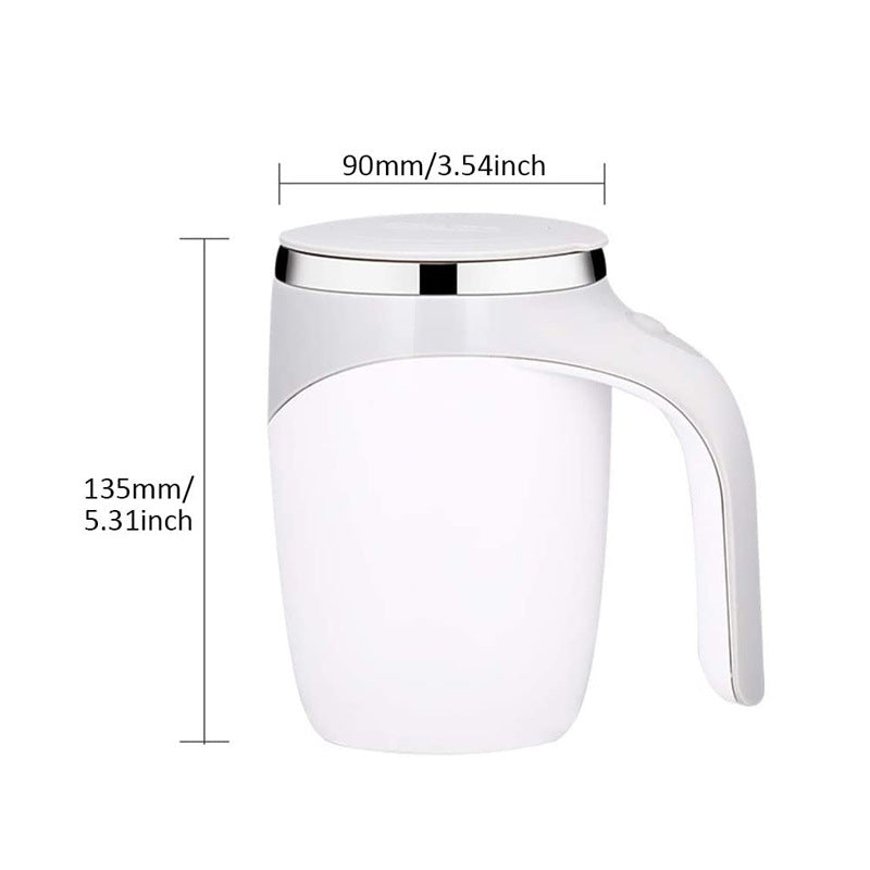 Electric Stainless Steel Rotating Stirring Cup Coffee Mug - Rechargeable