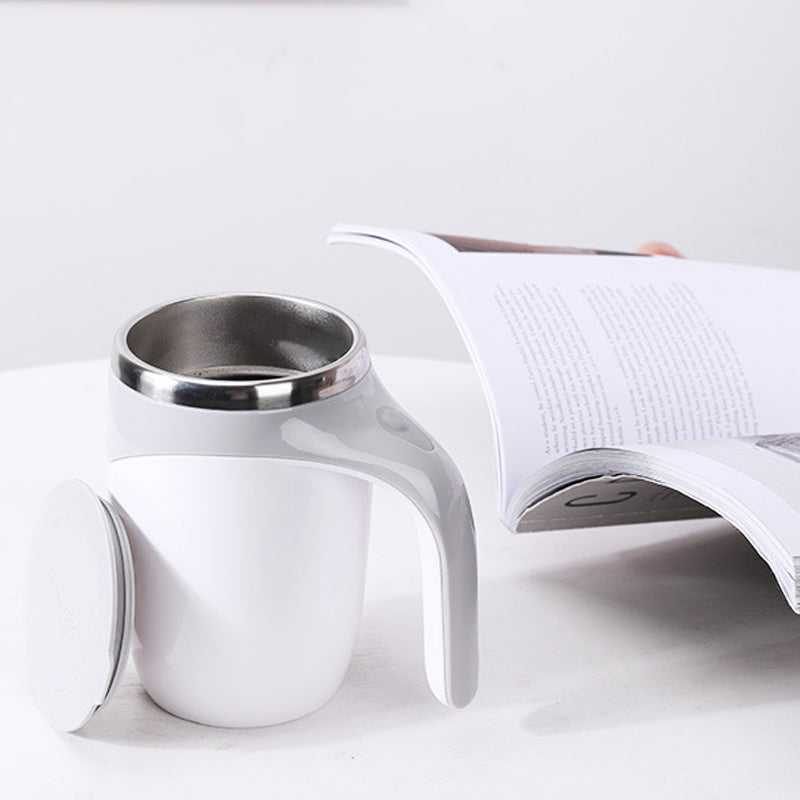 Electric Stainless Steel Rotating Stirring Cup Coffee Mug - Rechargeable