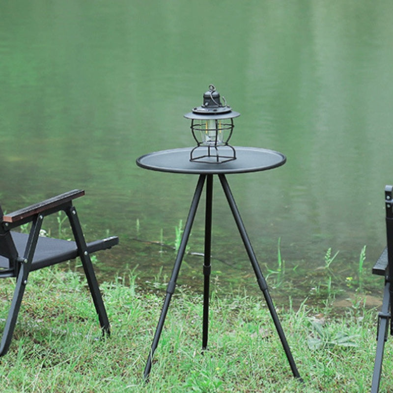 Ultralight Portable Folding Camping Round Table with Optional Light Stand
